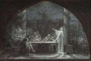Schetsen voor de kerk van Saint-Gervais-Saint-Protais, circa 1863 (olieverf op doek) door Ernest Augustin Gendron