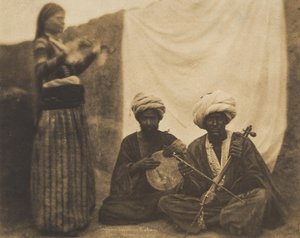 Egyptische Muzikanten Rawabí en Almée door Ernest Benecke