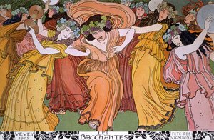 Wijnmakersfeest in Vevey, Frankrijk: de Bacchanten door Ernest Bieler