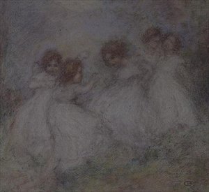 Vijf Kleine Meisjes door Ernest Charles de Belle