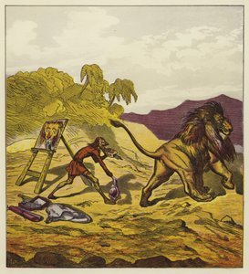 De leeuw verlaat John Bold door Ernest Henry Griset
