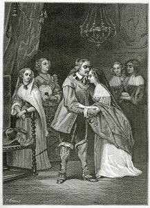 Cromwell en zijn dochters, 19e eeuw door Ernest Hillemacher