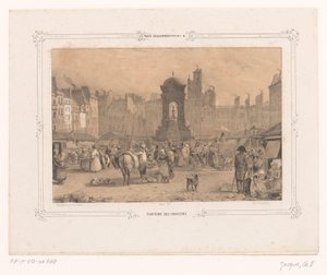 Zicht op de Fontaine des Innocents in Parijs