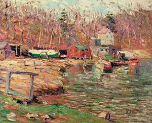 Harlem Rivierscène door Ernest Lawson