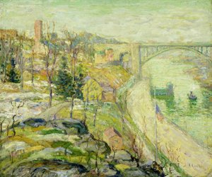 Washington Bridge, New York door Ernest Lawson
