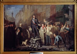 Alphonse Baudin (1811-1851) op de barricade van de faubourg Saint Antoine op 3 december 1851