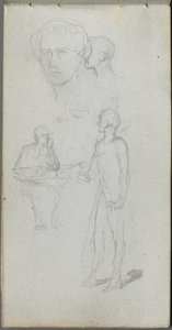 Schetsboek, pagina 12: Meerdere figuren door Ernest Meissonier