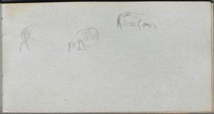 Schetsboek, pagina 20: Dierstudie door Jean Louis Ernest Meissonier
