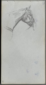 Schetsboek, pagina 21: Studie van een paard door Ernest Meissonier
