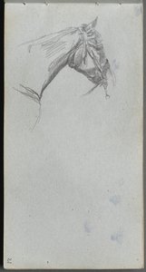 Schetsboek, pagina 21: Studie van een paard door Jean Louis Ernest Meissonier