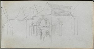 Schetsboek, pagina 22: Architecturale Studie