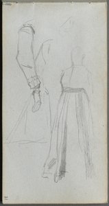 Schetsboek, pagina 31: Studie van figuren door Ernest Meissonier