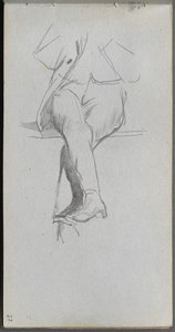 Schetsboek, pagina 37: Figurenstudie, gekruiste benen door Jean Louis Ernest Meissonier