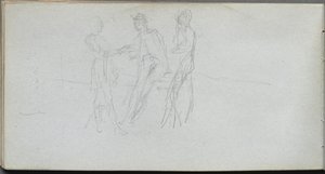 Schetsboek, pagina 42: Drie figuren door Jean Louis Ernest Meissonier