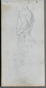 Schetsboek, pagina 51: Figurenstudie door Jean Louis Ernest Meissonier