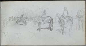 Schetsboek, pagina 52: Figurenstudie door Jean Louis Ernest Meissonier
