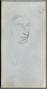 Schetsboek, pagina 61: Gezicht, 34 profiel door Jean Louis Ernest Meissonier