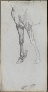 Schetsboek, pagina 66: Studie van een paard door Ernest Meissonier