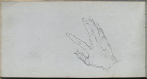 Schetsboek, pagina 68: Studie van een hand door Jean Louis Ernest Meissonier