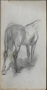 Schetsboek, pagina 76: Studie van een paard door Ernest Meissonier