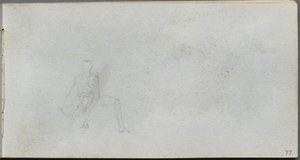 Schetsboek, pagina 77: Figuurstudie door Ernest Meissonier