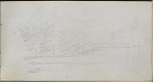 Schetsboek, pagina 78: Landschapsstudie door Jean Louis Ernest Meissonier