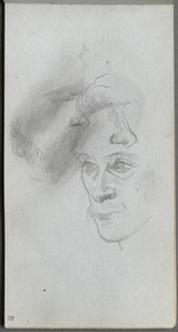 Schetsboek, pagina 81: Studie van gezichten door Ernest Meissonier