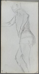 Schetsboek, pagina 87: Figurenstudie door Ernest Meissonier