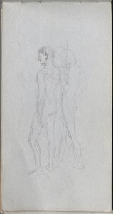 Schetsboek, pagina 92: Twee naakten