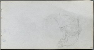 Schetsboek, pagina 93: Studie van een zadel door Ernest Meissonier