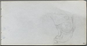 Schetsboek, pagina 93: Studie van een zadel door Jean Louis Ernest Meissonier