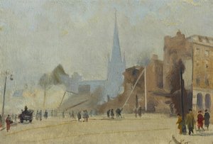 Broadgate Coventry na de aanval, november 1940, 1940-44 door Ernest Townsend