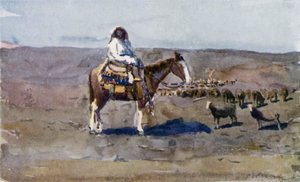 Een typische Zuid-Argentijnse gaucho-meisje zittend op haar caballo