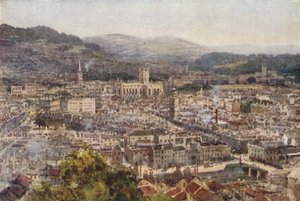 Bath vanaf Beechen Cliff door Ernest William Haslehust