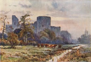 Pevensey Castle vanaf de Weiden door Ernest William Haslehust