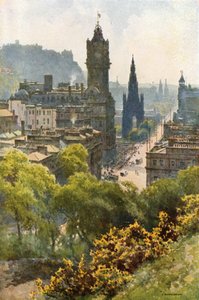 Princes Street vanaf Calton Hill door Ernest William Haslehust