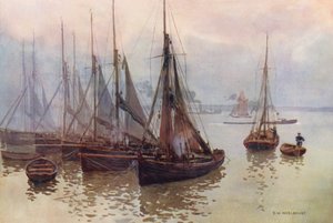 Rivier de Theems: De Garnalenvloot, Gravesend door Ernest William Haslehust
