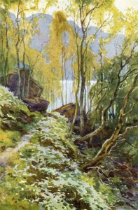 De oude pas, Trossachs (kleur litho)