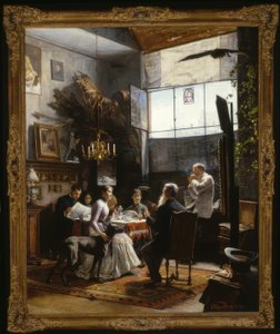 E. Hirschler-Kunwald, in het atelier, schilderij, 1888