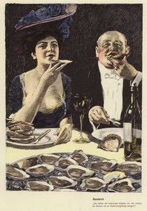 Oesters eten in een restaurant