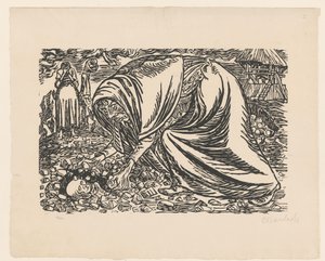 Dood kind wordt begraven door Ernst Barlach (signed by artist)