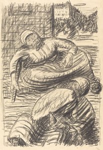 Straat in Warschau, gepubliceerd 1915 door Ernst Barlach