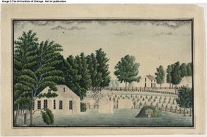 De boerderij en wijngaard van de kunstenaar door Ernst Damitz