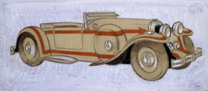 Een illustratie van een 1924 Delage met carrosserie door Letourneur et Marchand door Ernst Deutsch Dryden