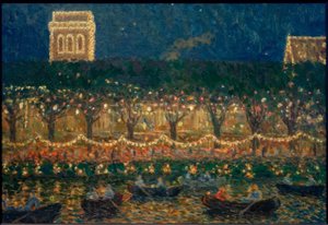 Avond bij het Uhlenhorster Fährhaus