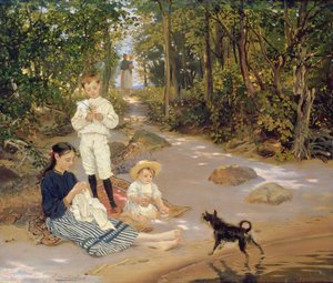 Familie van de Kunstenaar, 1880s door Ernst Friedrich von Liphardt