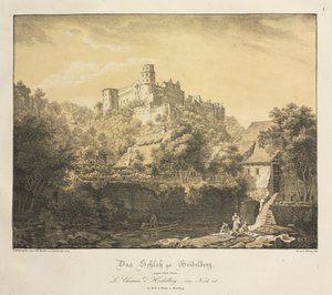 Zes uitzichten van het kasteel van Heidelberg: Oostwaarts door Ernst Fries