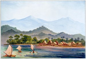 Dorp, Sumatra, Indonesië door Ernst Haeckel