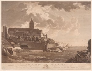 Gezicht op het Valkhof te Nijmegen door Ernst Karl Gottlieb Thelott