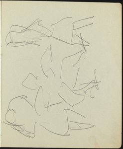 Dansers en artiesten pagina uit een schetsboek, ca. 1911 door Ernst Ludwig Kirchner